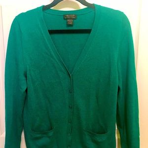LORD&TAYLOR, Kelly-green cardigan, L, merino wool